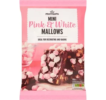 Morrisons Pink and White Mini Mallows. 180g | Nice Price Mallorca